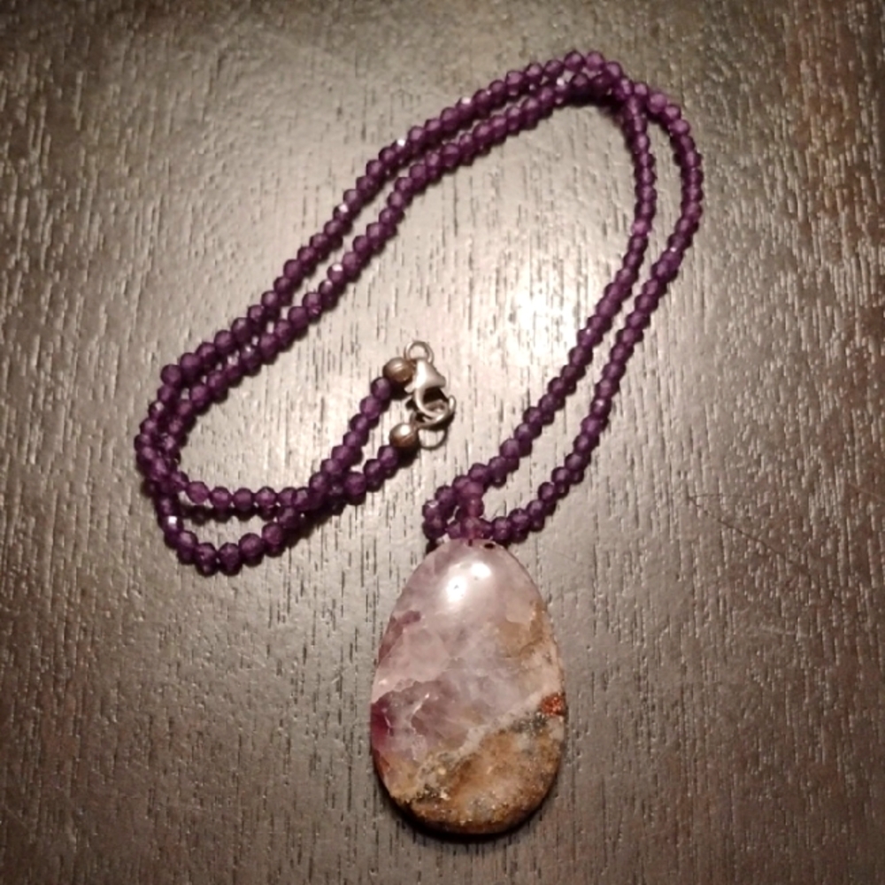 African Amethyst Beaded Necklace